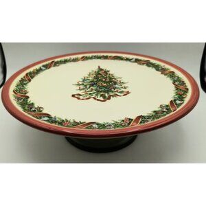Christopher Radko Christmas Tree Cake Stand 12.5" Holiday Serving Plate